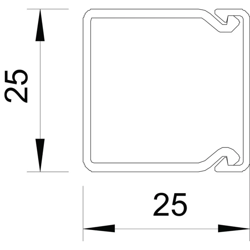Nástenný a stropný kanál s dierovaním dna 25x25x2000 Polyvinylchlorid čisto biela RAL 9010 - 6191053