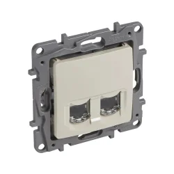 NILOÉ ZÁSUVKA 2XRJ45 CAT.6 STP BÉŽOVÁ - 664876