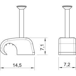 Samodržiaci klip 4-7mm, L25 Polypropylén svetlosivá RAL 7035 - 2228629