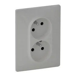 VALENA LIFE ZÁSUVKA 2X2P+T HLINÍKOVÁ S DETSKOU OCHRANOU - 753386