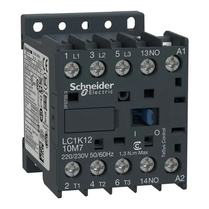 ministýkač 3P (3Z) 12A AC-3 440V-pomocný kontakt 1Z-cievka 230V 50Hz LC1K1210P7 - LC1K1210P7