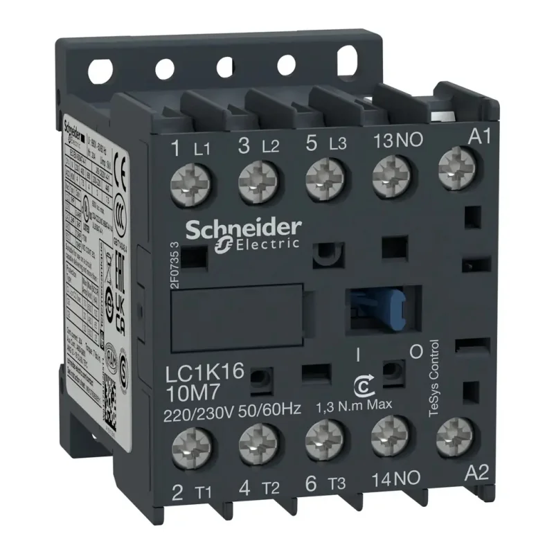 ministýkač 3P (3Z) 16A AC-3 440V-pomocný kontakt 1Z-cievka 230V 50Hz LC1K1610P7 - LC1K1610P7