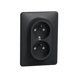 Zásuvka dvojnásobná, Sedna D/E, 230V, 16A, antracit SDD314211C - SDD314211C