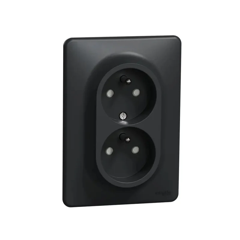 Zásuvka dvojnásobná, Sedna D/E, 230V, 16A, antracit SDD314211C - SDD314211C