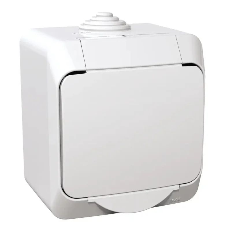 Zásuvka 2P+PE, Cedar Plus, 16A, clonky, IP44, Biela WDE000540 - WDE000540