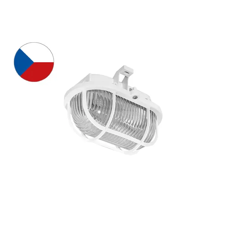 OVAL PLAST nástenné svietidlo 60W | biela, priehľadná