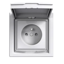 Zásuvka 2P+PE, Asfora, 16A, clonky, IP44, Biela EPH2800321 - EPH2800321