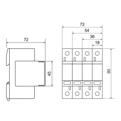 Zvodič prepätia AC, typ T1+T2 vyberateľné moduly - ESPD1+2-12.5-3P