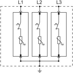 Zvodič prepätia AC, typ T1+T2 vyberateľné moduly - ESPD1+2-12.5-3P