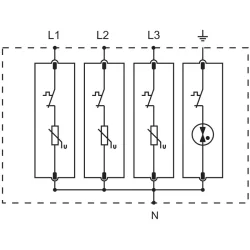 Zvodič prepätia AC, typ T1+T2 vyberateľné moduly - ESPD1+2-12.5-3+1P