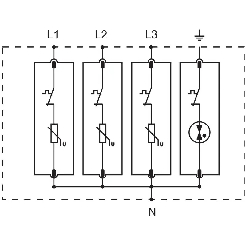 Zvodič prepätia AC, typ T1+T2 vyberateľné moduly - ESPD1+2-12.5-3+1P