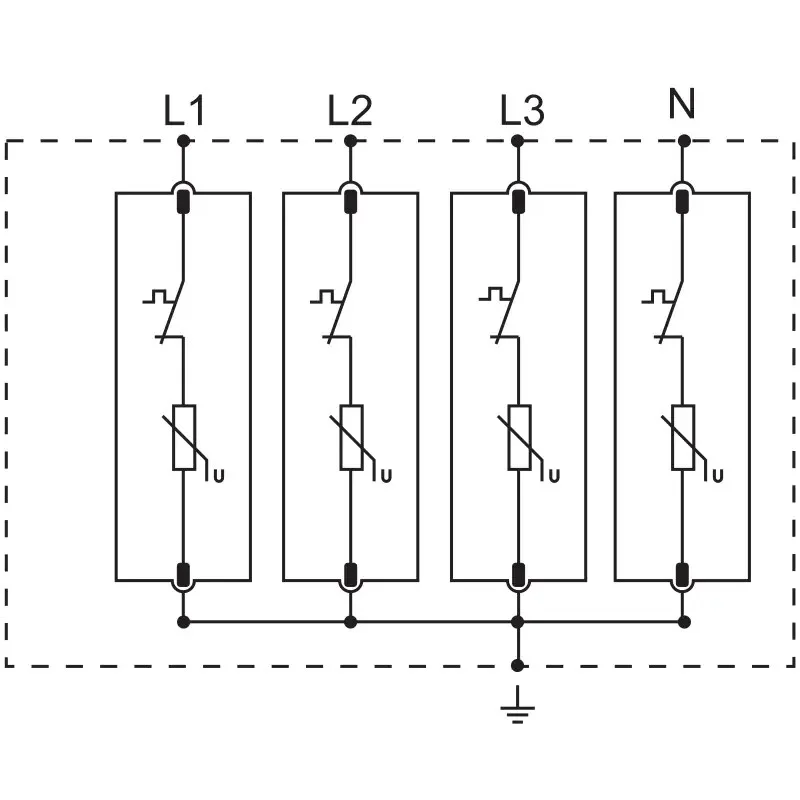 Zvodič prepätia AC, typ T1+T2 vyberateľné moduly - ESPD1+2-12.5-4P