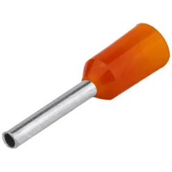 Izolované lisovacie dutinky s plastovým krčkom, oranžové - E010