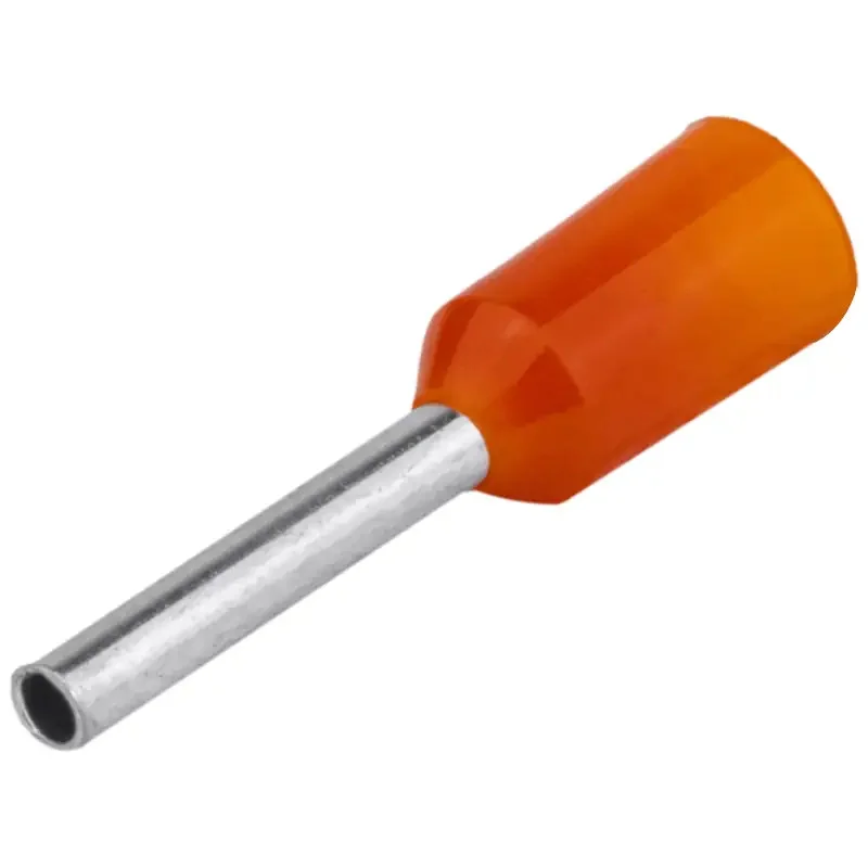 Izolované lisovacie dutinky s plastovým krčkom, oranžové - E010