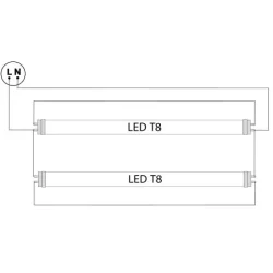 Prachotes. svietidlo 2x36W k LED trub., jednostranné nap. - TLFVLED212