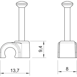 ISO-Nagel-Clip 7mm, L25 Polypropylén čisto biela RAL 9010 - 2225514