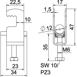 Strmeňová príchytka 2056 08-12mm Oceľ žiarovo zinkované ponorením - 1187602