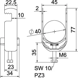 Strmeňová príchytka 2056 34-40mm Oceľ žiarovo zinkované ponorením - 1187632