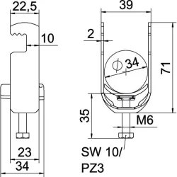 Strmeňová príchytka 2056 28-34mm Oceľ žiarovo zinkované ponorením - 1187626