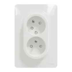 Unica - Dvojzásuvka pootočená 16A 230V, Biela NU206518 - NU206518