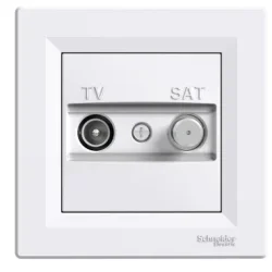 Zásuvka TV-SAT, Asfora, priebežná, 4db, Biela EPH3400221 - EPH3400221