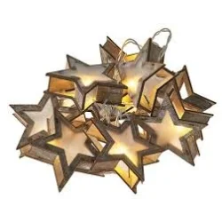 LED vianočná girlanda - 3D hviezdy, 2× AA, teplá biela, časovač - 1534206500