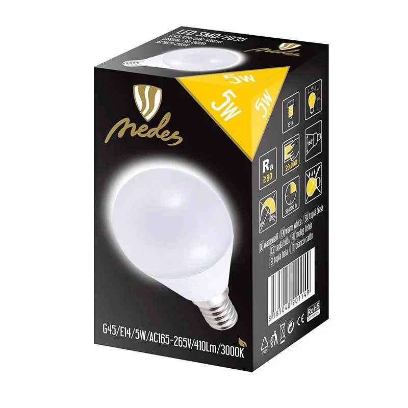 ZLS812 - LED žiarovka 5W - G45 / E14 / SMD / 3000K - ZLS812