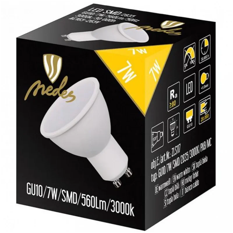 ZLS117 - LED žiarovka 7W - GU10 / SMD / 3000K - ZLS117