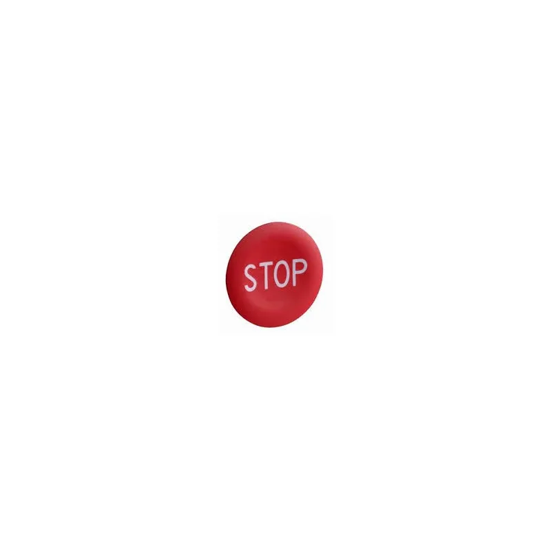 červený kryt – označ. STOP – biele – pre guľatú hlavicu zapusteného tlačidla ZBA434 - ZBA434