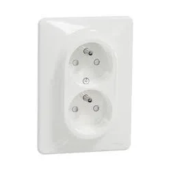 Zásuvka dvojnásobná, Sedna D/E, 230V, 16A, Biela SDD311211C - SDD311211C