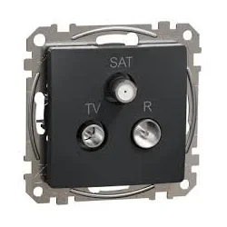 TV-R-SAT zásuvka priebežná, Sedna D/E, 7db, antracit SDD114484 - SDD114484