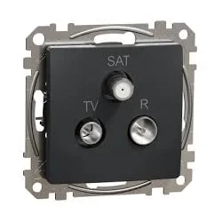 TV-R-SAT zásuvka koncová, Sedna D/E, 4db, antracit SDD114481 - SDD114481