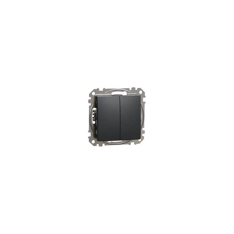 Tlačidlo dvojité 1/0+1/0, Sedna D/E, antracit SDD114118 - SDD114118