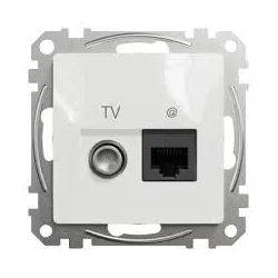 Dátová zásuvka RJ45 kat.6 UTP+TV individuálna, Sedna D/E, Biela SDD111469T - SDD111469T