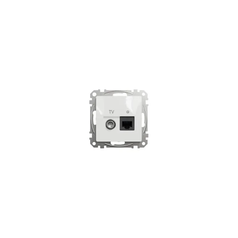 Dátová zásuvka RJ45 kat.6 UTP+TV individuálna, Sedna D/E, Biela SDD111469T - SDD111469T