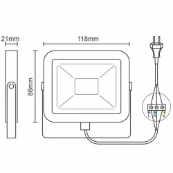 LF2121 - LED HQ reflektor 10W / 4000K / WH - LF2121