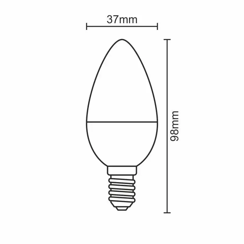 ZLS722 - LED žiarovka 5W - C37 / E14 / SMD / 4000K - ZLS722