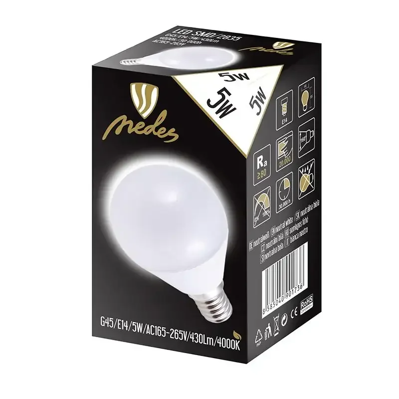 ZLS822 - LED žiarovka 5W - G45 / E14 / SMD / 4000K - ZLS822