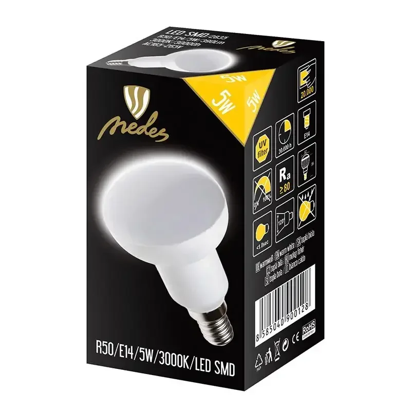 ZLS213 - LED žiarovka 5W - R50 / E14 / SMD / 3000K - ZLS213 ZLS213 - LED žiarovka 5W - R50 / E14 / SMD / 3000K - ZLS213