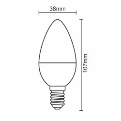 ZLS704 - LED žiarovka 8W - C37 / E14 / SMD / 6500K - ZLS704