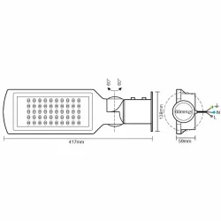 LSL322HS - LED pouličné svietidlo so senzorom 50W / 4000K - LSL322HS