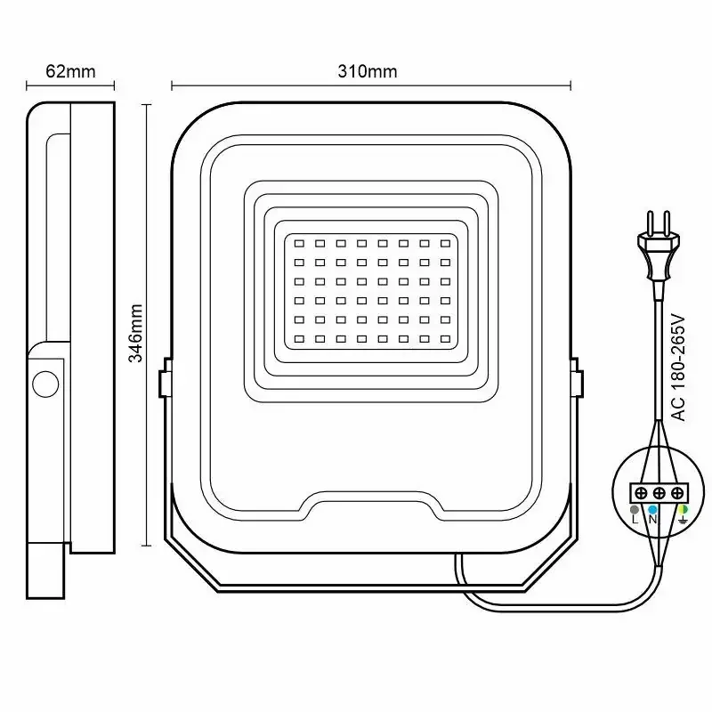 LF6027 - LED PROFI reflektor 200W / 5000K / BK - LF6027 LF6027 - LED PROFI reflektor 200W / 5000K / BK - LF6027
