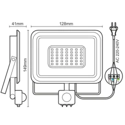 LF0022S - LED reflektor + PIR 20W / 4000K - LF0022S LF0022S - LED reflektor + PIR 20W / 4000K - LF0022S