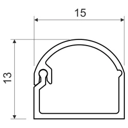 Lišta zaklapávacia LZK 15x12, biela, 2 m, kartón - LZK 15X12_HD