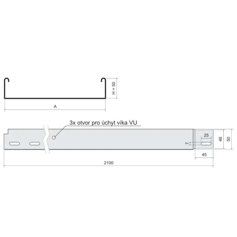 Káblový žľab 50x125x0,70 sendzimir - NKZIN 50X125X0.70_S