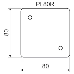 PI 80R - Podložka izolačná, konfigurácia XX, farba sivá, balenie - 10/40 ks - PI 80R_XX