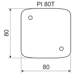 PI 80T - Podložka izolačná, konfigurácia XX, farba sivá, balenie - 10/40 ks - PI 80T_XX