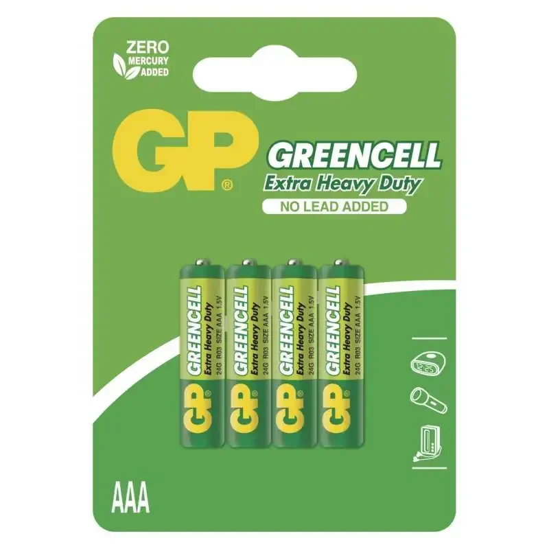 GP Greencell zinkochloridová batéria R03 (AAA), 4 ks - 1012114000 GP Greencell zinkochloridová batéria R03 (AAA), 4 ks - 1012114000