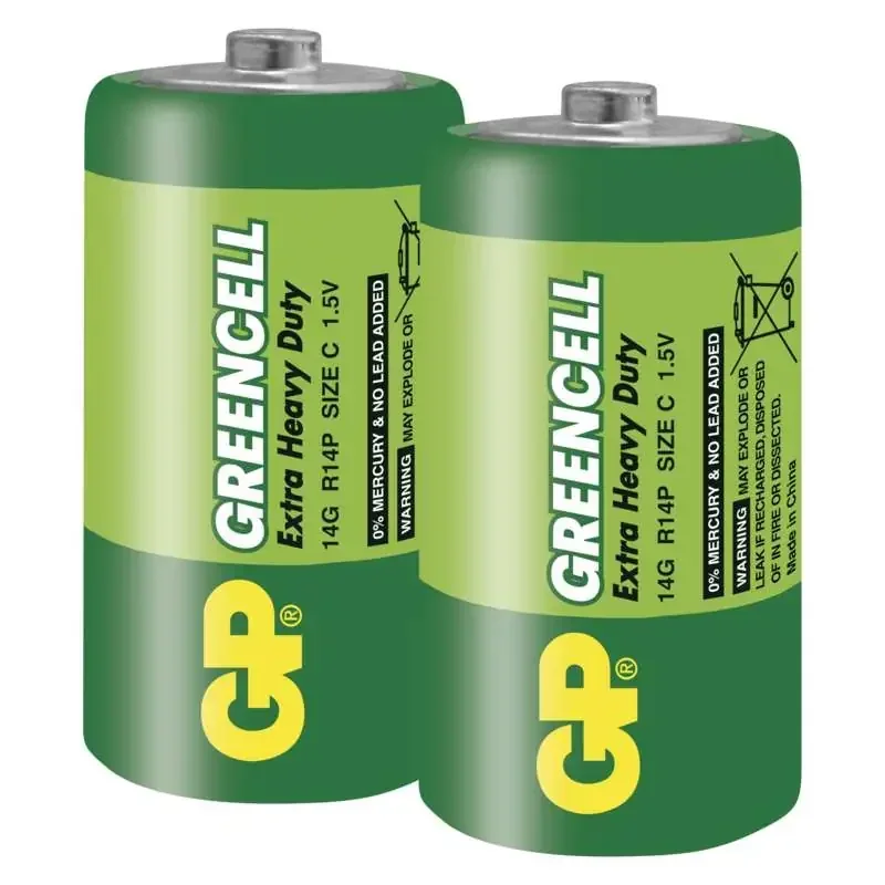 GP Greencell zinkochloridová batéria R14 (C), 2 ks - 1012302000