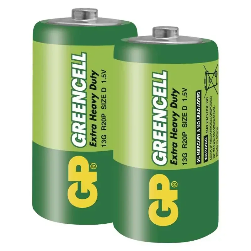 GP Greencell zinkochloridová batéria R20 (D), 2 ks - 1012412000